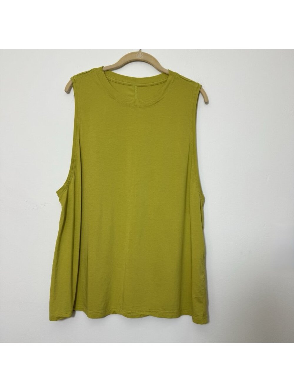 Lululemon All Yours Women's Tank Top Size 12 Yellow Pear Pima Cotton Athletic